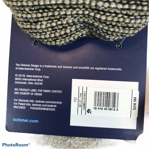 Isotoner Womens One Size smartDRI Chevron Knit Mittens With Fleece Lining New - Picture 5 of 11